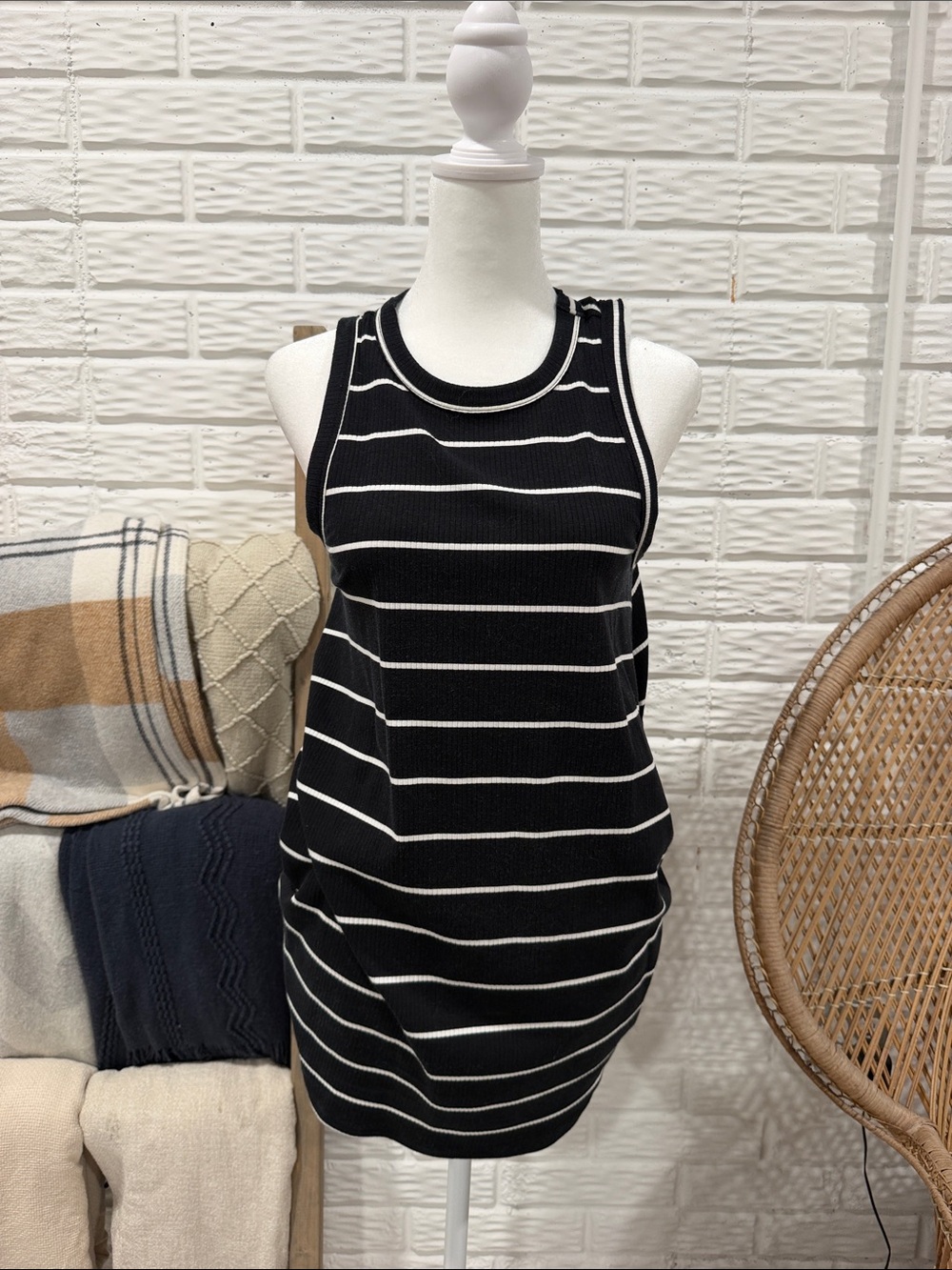 Maurice’s Striped Knit maternity tank top - Black and White